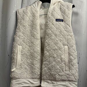 Patagonia Reversible White Fleece Vest - small